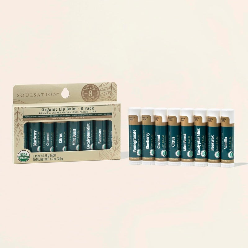 Soulsation Organic Lip Balm Set - 8 Pack - Image 2